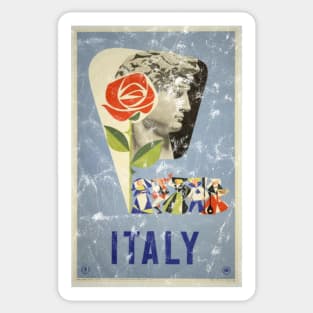 Italy Vintage Distressed Travel Poster Sticker